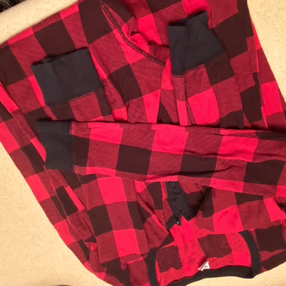 Old navy buffalo plaid onesie